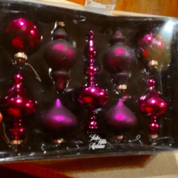 Saks Fifth Avenue Ornament and Topper Set Purple - Picture 1 of 2